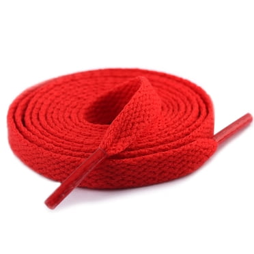 120cm Shoelaces High Bang Polyester Single Layer 8mm Shoe Laces Colorfast Flat ShoelacesRed