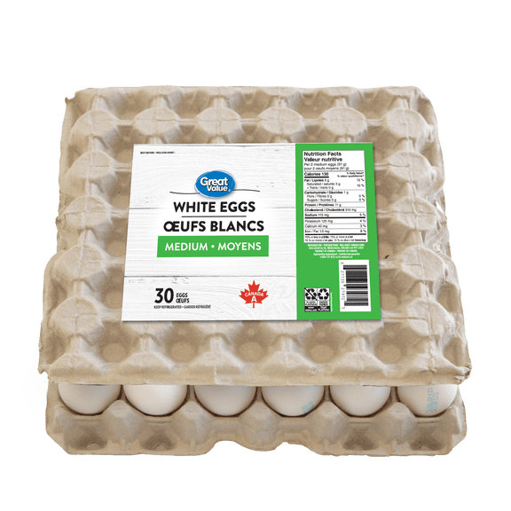 Great Value Œufs Blancs Moyens 30
