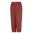 thumbnail image 3 of Innerwin Loungewear Wide Leg Ladies Long Pants Lounge Mid Waist Capri Trousers Red 3XL, 3 of 8