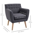 thumbnail image 3 of HOMCOM Fauteuil d'Appoint Moderne, Fauteuil à Accoudoirs Rembourré en Lin, Fauteuil Club Capitonné, 3 of 10