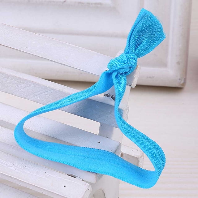 Hair Ring Seamless High Elasticity Knotted Adjustable Ponytail Holder Colorful Hairs Rope Scrunchies Accessories Multi Color Sky Blue