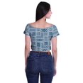 thumbnail image 4 of Moomaya Printed Viscose Crop Top Short Sleeve Zipper Tunic Womens Summer Tops, 4 of 4
