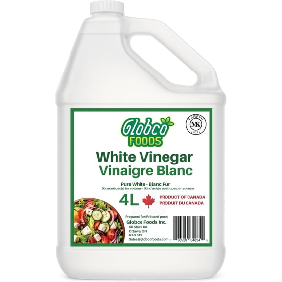 Globco foods Allergen & Gluten-Free White Vinegar 4L - MADE IN CANADA