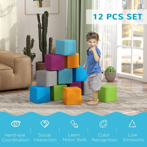AIYAPLAY Ensemble de 2 blocs souples pour tout-petits, similicuir AIYAPLAY Ensemble de 2 blocs souples pour tout-petits, similicuir
