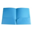 thumbnail image 1 of ZTTD Dossiers avec 2 Pochettes Bleu, Dossier Scolaire en Plastique Coloré Format Lettre, Portfolio en Poly Robuste avec Deux Pochettes, Chemise de Classement avec Porte-Carte d'Affaires pour Bureau Maison Affaires, 1 of 9