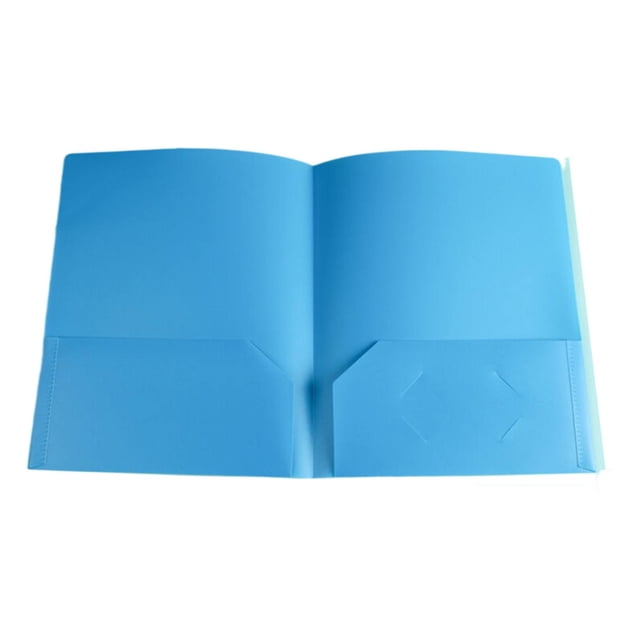 ZTTD Dossiers avec 2 Pochettes Bleu, un Dossier en Plastique Robuste Conçu pour les documents Format Lettre standard. le Dossier Présente Deux Pochettes Intérieures pour un Rangement Sécurisé et une Fente Découpée pour Tenir une Carte d'Affaires. Fabriqué en Polyéthylène durable et Résistant à l'Eau, Mesure 29 cm par 23,5 cm et Est Idéal pour Organiser des Papiers dans les Écoles, les Bureaux Ou les Milieux d'Affaires. la Couleur Bleue Vibrante Rehausse l'Attrait Visuel et Aide à la classification des Dossiers.