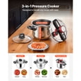 thumbnail image 2 of KFFKFF Pressure Cooker, 6.3Qt Pressure Cooker Stainless Steel, Pressures Canner with Steaming Rack, Tempered Glass Lid, 2 of 9