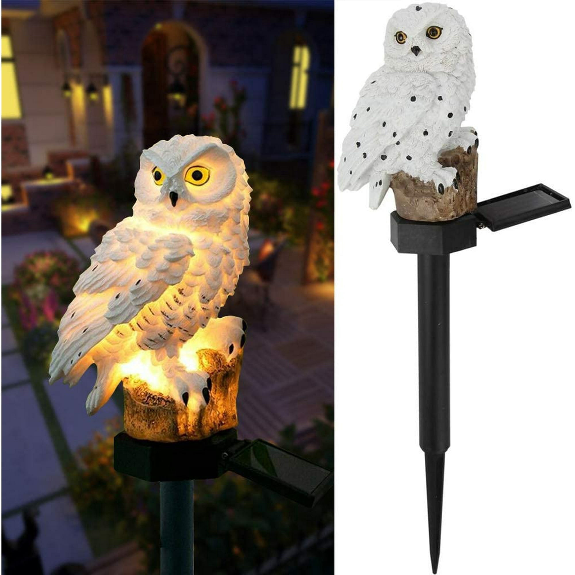 Kidsjoy Resin Owl Solar LED Garden Lights with Stake – Decorative Outdoor Lighting for Lawn, Pathway & Yard