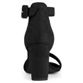 thumbnail image 2 of BLISSFUL STEP Women's Shoes Ankle Strap Block Heel Buckle Open Toe Sandals Black 5.5, 2 of 8