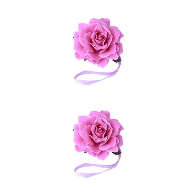 QualitChoice Curtain Tieback Punch-free Stylish Flower Shape Decorative Replacement Home Buckle Fastener Ornament Accessories Purple 2PCS