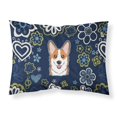 thumbnail image 1 of Carolines Treasures BB5105PILLOWCASE Taie d'Oreiller Standard en Tissu Fleurs Bleues Corgi Rouge, 1 of 2
