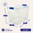 thumbnail image 4 of Homz Bacs de Rangement Empilables en Plastique Transparent de 112 Pintes, Lot de 6, 4 of 9