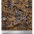 thumbnail image 1 of Soimoi Rayon Crepe Fabric Leopard & Tiger Animal Skin Print Sewing Fabric Yard 46 Inch Wide, 1 of 3