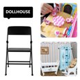 thumbnail image 3 of Miangastore Black PVC Miniature Folding Chair for Decoration Smooth Surface Realistic Look 2 Pcs, 3 of 8