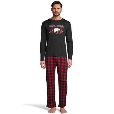 Dearfoams Mens Papa Bear PJ Set, M, Papa Bear
