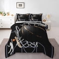 thumbnail image 1 of Erosebridal Ensemble de Couette Simple de Basketball, Couette en Duvet Noire et Grise, Décor de Chambre Sportive, Réversible, 1 of 7
