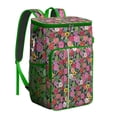 thumbnail image 1 of Tropical Flower and Leaves Insulated Cooler Backpack, Leakproof Waterproof Lunch Backpack for Beach Vacations, Camping, 1 of 6