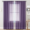 thumbnail image 1 of Fiudx Purple Semi-Sheer Curtains 83.86X51.97 Inches | Rod Pocket Sheer Window Panels | Light Filtering Polyester Drapes for Living Room & Bedroom | 1 Panel, 1 of 6