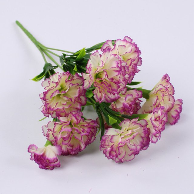11Head Carnation Artificial Flowers Plastic Fake Plants Home Party Wedding Decor