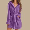 thumbnail image 4 of Hot ! TIMIFIS Womens Robe Plush Soft Robe , Warm, Fleece Bathrobe Winter Warm Pajamas Shower Nightgown pring/Summer, 4 of 6