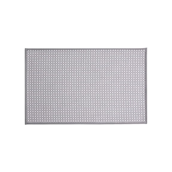 yulier Checkered Bath Mat, Ultra Thin Non Slip Bath Mat for Bathroom Floor, Quick Dry Absorbent Bathroom Rug, 24"x16", Gray