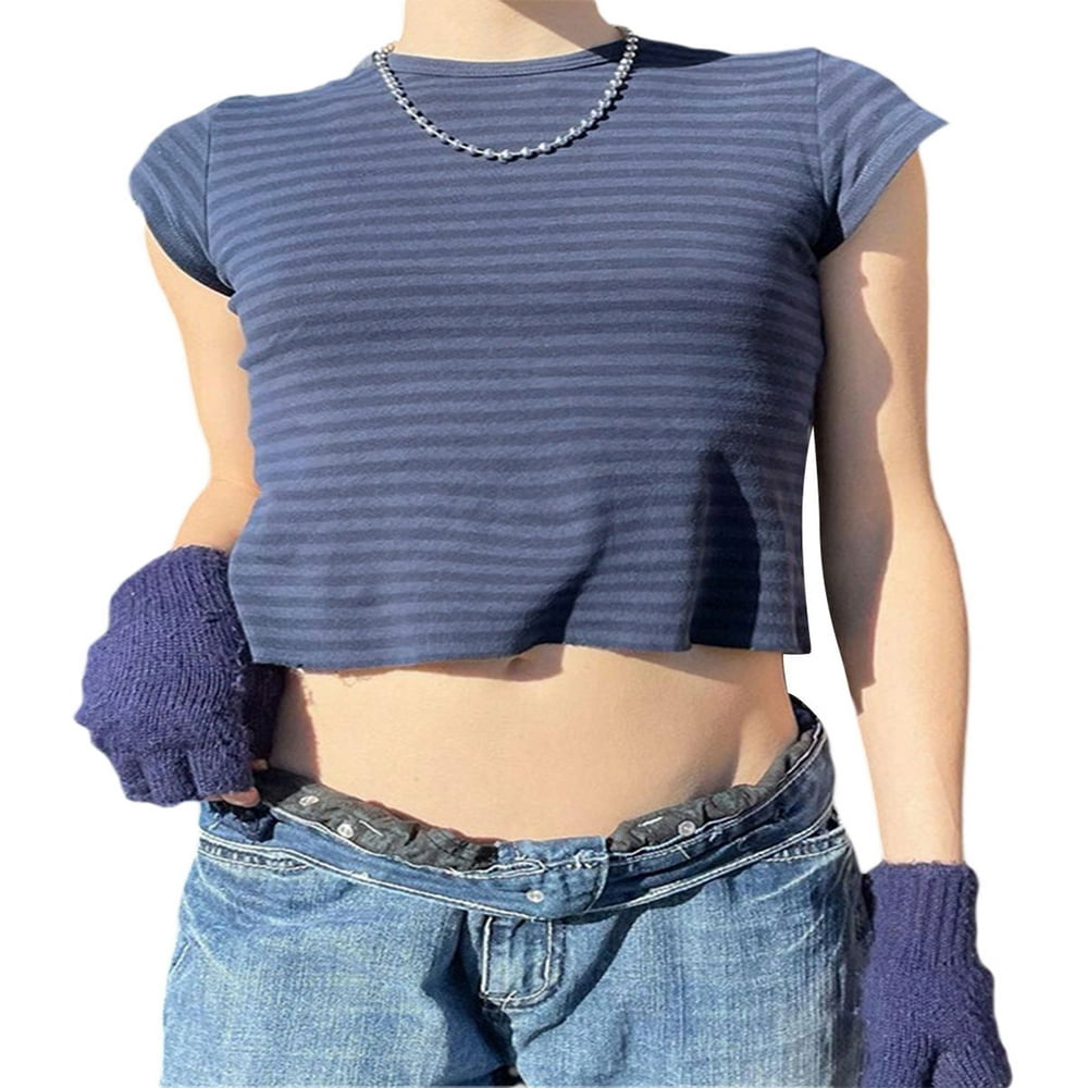 MesaSe T-Shirts Courts à Imprimé Graphique Y2k pour Femmes, Mignons Kawaii, Col Rond, Manches Courtes, E-Girls, Ados, Vêtements d'Été, Mode Urbaine