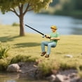 thumbnail image 3 of Milaget 1/64 Scale Miniature Figure Hand Painted for Micro Landscapes Diorama Layout Sitting Fishing Man, 3 of 7