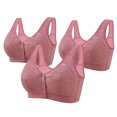 thumbnail image 1 of Posijego Plus Size Bras for Women Front Closure Wireless Bra No Underwire Comfortable Push up Bras 3 Pack, 1 of 2