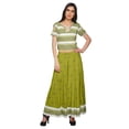 thumbnail image 1 of Moomaya Printed Cold Shoulder Keyhole Neck Crop Top And Palazzo Set Ethnic Wear, 1 of 1