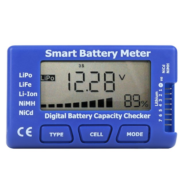 Compteur Cellulaire, Vérificateur de Capacité de Batterie Numérique Intelligent 5‐en‐1 Compteur de Batterie Intégration Fluide
