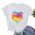 thumbnail image 2 of RKSTN Chemise de Fierté pour Femmes LGBT Coupe Ample Décontractée Tops Égalité Inspirante Été Mignon Cœur Imprimé Manches Courtes Col Rond Chemise de Fierté, 2 of 3