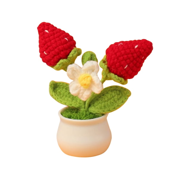 Ganfancp Pot de Fleurs Simulé Fleur en Laine Finie Décoration Intérieure de Voiture Petit Pot Chercheur de Cadeaux pour les Fêtes