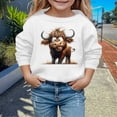 thumbnail image 2 of Big Boys Chandail à Capuchon Couverture Portable pour Enfants Chandail à Capuchon Filles Automne et Hiver Mignon Imprimé Vache Col Rond Manches Longues Chandail en Molleton Décontracté Sans Capuche, 2 of 4