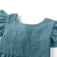 thumbnail image 3 of ShomPort Summer Skirt for Girls Linen Sleeveless A-Line Crewneck Ruffle Cozy Breathable Solid Color Holiday Dress, 3 of 7