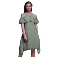 thumbnail image 1 of Bimba Robe Droite Évasée à Épaules Dénudées pour Femmes à Volants devant, Imprimé Damassé - Xxx-Grand, 1 of 6