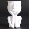 thumbnail image 4 of koolsoo Sculpture de Résion Humanoïde Pot de Fleurs Intérieur Pot Bonsaï Ornements de Bureau Blanc_a, 4 of 7