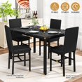 thumbnail image 3 of AWQM Dining Table Set for 4, Black Marble Dining Table with 4 Velvet Upholstered Chairs, Space Saving Dining Table for Apartments, Small Spaces, Small Kitchens, and Breakfast Corner, 3 of 8