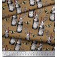 thumbnail image 3 of Soimoi Brown Modal Satin Fabric Insect,Lavender & Vintage Bottle Decor Fabric Printed BTY 42 Inch Wide, 3 of 3