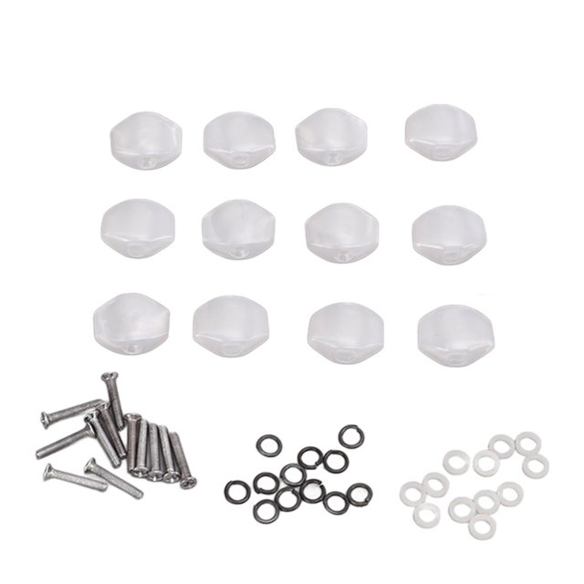 Machine Head Tuner Knobs, 12Pcs Scratch Resistance Plastic Lightweight Guitar Tuning Pegs Buttons For Electric Guitars