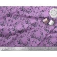 thumbnail image 2 of Soimoi Purple Poly Georgette Fabric Filigree Damask Printed Craft Fabric by the Yard 42 Inch Wide, 2 of 3