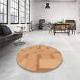 thumbnail image 4 of Ahgly Company Tapis d'Intérieur Ronds Transitionnels Orange Lavables à la Machine, 7 Pieds Rond, 4 of 7