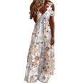 thumbnail image 2 of AMERTEER Robe Formelle Imprimé Floral Dentelle Été Ample Ligne A Maxi Robe pour Banquet, 2 of 13