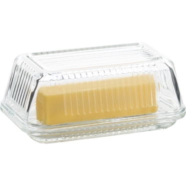 Trudeau Linea Covered Glass Butter Dish