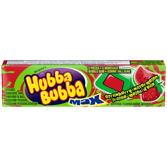 HUBBA BUBBA, Fraise-melon d'eau, gomme balloune, 5 morceaux, 1 emb.