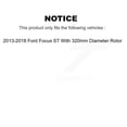 thumbnail image 2 of Transit Auto Front Coated Drilled Slotted Disc Brake Rotors and Ceramic Pads Kit for Car 2013-2018 Ford Focus ST with 320mm Diameter Rotor KDT-100108, 2 of 11