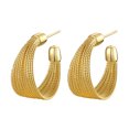 thumbnail image 2 of HOARBOEG Ladies Fashion Golden Half Geometric Earrings Jewelry Gift Mother's Day Jewelry, 2 of 9