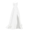 thumbnail image 4 of Ketyyh-chn99 Robes pour Femmes Robes de Soirée Formelles pour Mariage Col en V Manches Courtes Robe de Soirée Élégante Robe Maxi de Fête Blanche,m, 4 of 5