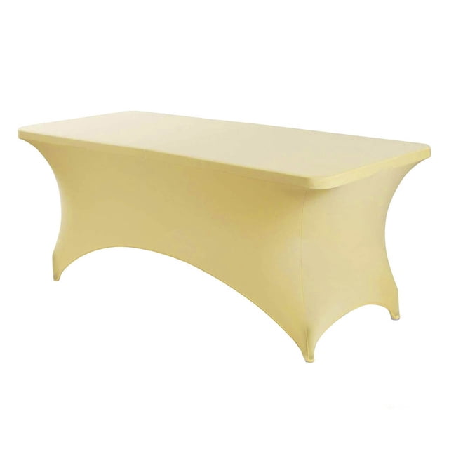 Stretchable Polyester Rectangle Table Cover for Outdoor Events – Elastic Fitted Design for Parties Weddings Banquets and Gatherings – Table Protector
