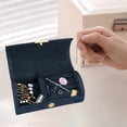 thumbnail image 4 of Bead Velvet Travel Portable Jewelry Box, Arched Small Jewelry Storage Box, Fashion Packaging Box, Fleece Material, Secure, for Travel Daily Use, 4 of 6