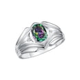 thumbnail image 4 of RYLOS Men's Rings 14K White Gold Rings Classic Designer Style 9X7MM Oval Gemstone &  Diamond Ring Alexandrite June Birthstone Rings For Men Size 10, 4 of 7